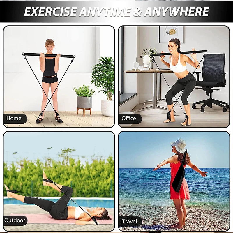 Pilates Stick Multi functional Fitness Stick Yoga Pilates Equipment Home Elasticity Exercise Training Hip Pulling Rope