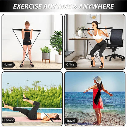 Pilates Stick Multi functional Fitness Stick Yoga Pilates Equipment Home Elasticity Exercise Training Hip Pulling Rope