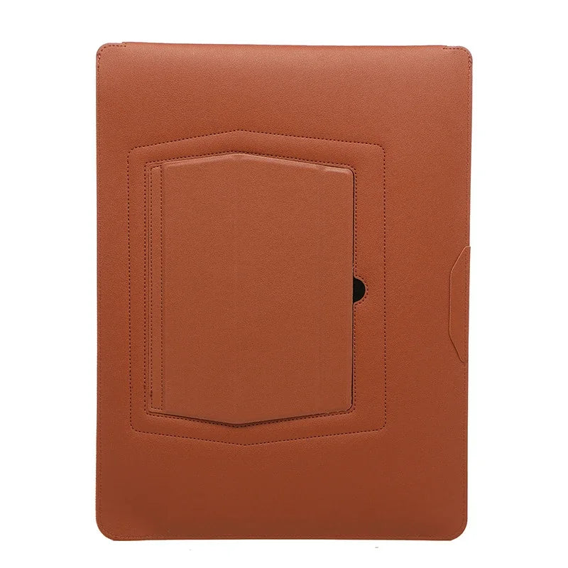 Portable Leather Laptop Sleeve Case Bag for Macbook Air 12 13 14 15 16 Inch M5 M4 M3 M2 Chip Mac Book Pro Adjustable Stand Cover