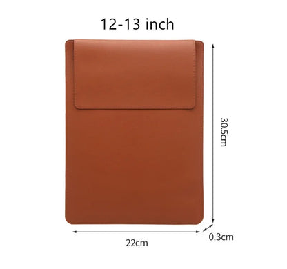 Portable Leather Laptop Sleeve Case Bag for Macbook Air 12 13 14 15 16 Inch M5 M4 M3 M2 Chip Mac Book Pro Adjustable Stand Cover
