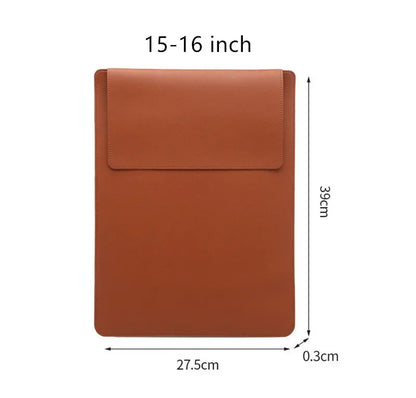 Portable Leather Laptop Sleeve Case Bag for Macbook Air 12 13 14 15 16 Inch M5 M4 M3 M2 Chip Mac Book Pro Adjustable Stand Cover