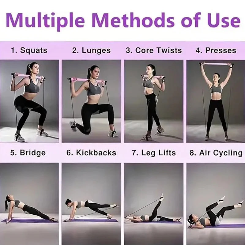 Pilates Stick Multi functional Fitness Stick Yoga Pilates Equipment Home Elasticity Exercise Training Hip Pulling Rope