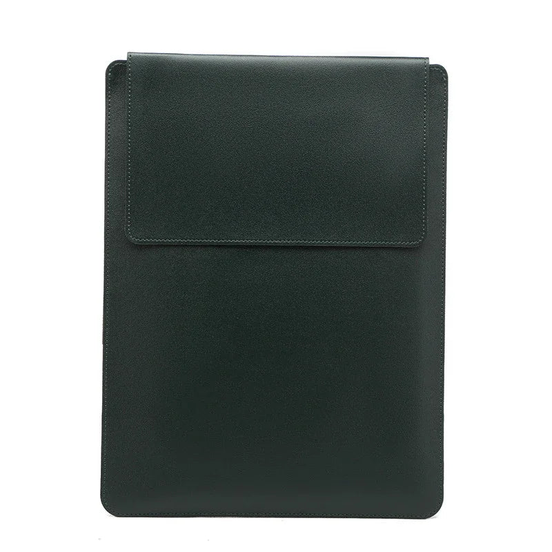 Portable Leather Laptop Sleeve Case Bag for Macbook Air 12 13 14 15 16 Inch M5 M4 M3 M2 Chip Mac Book Pro Adjustable Stand Cover