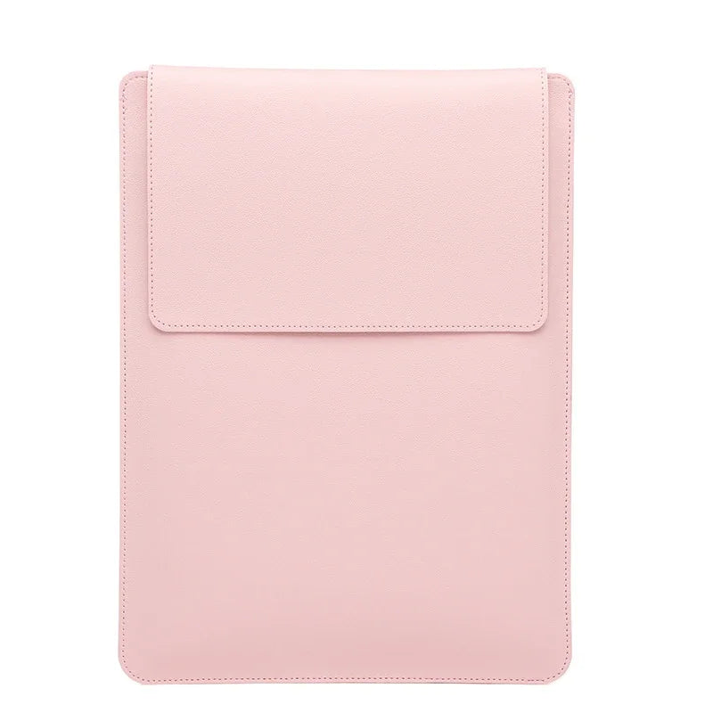 Portable Leather Laptop Sleeve Case Bag for Macbook Air 12 13 14 15 16 Inch M5 M4 M3 M2 Chip Mac Book Pro Adjustable Stand Cover