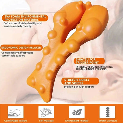 Cervical Traction Device Neck Stretcher Massager for Neck Shoulder Stretcher,Trigger Point Massager Tool,Neck Support Device