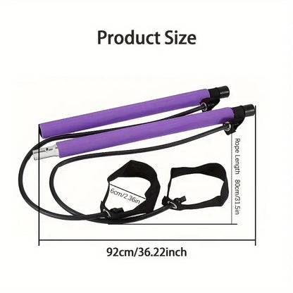 Pilates Stick Multi functional Fitness Stick Yoga Pilates Equipment Home Elasticity Exercise Training Hip Pulling Rope